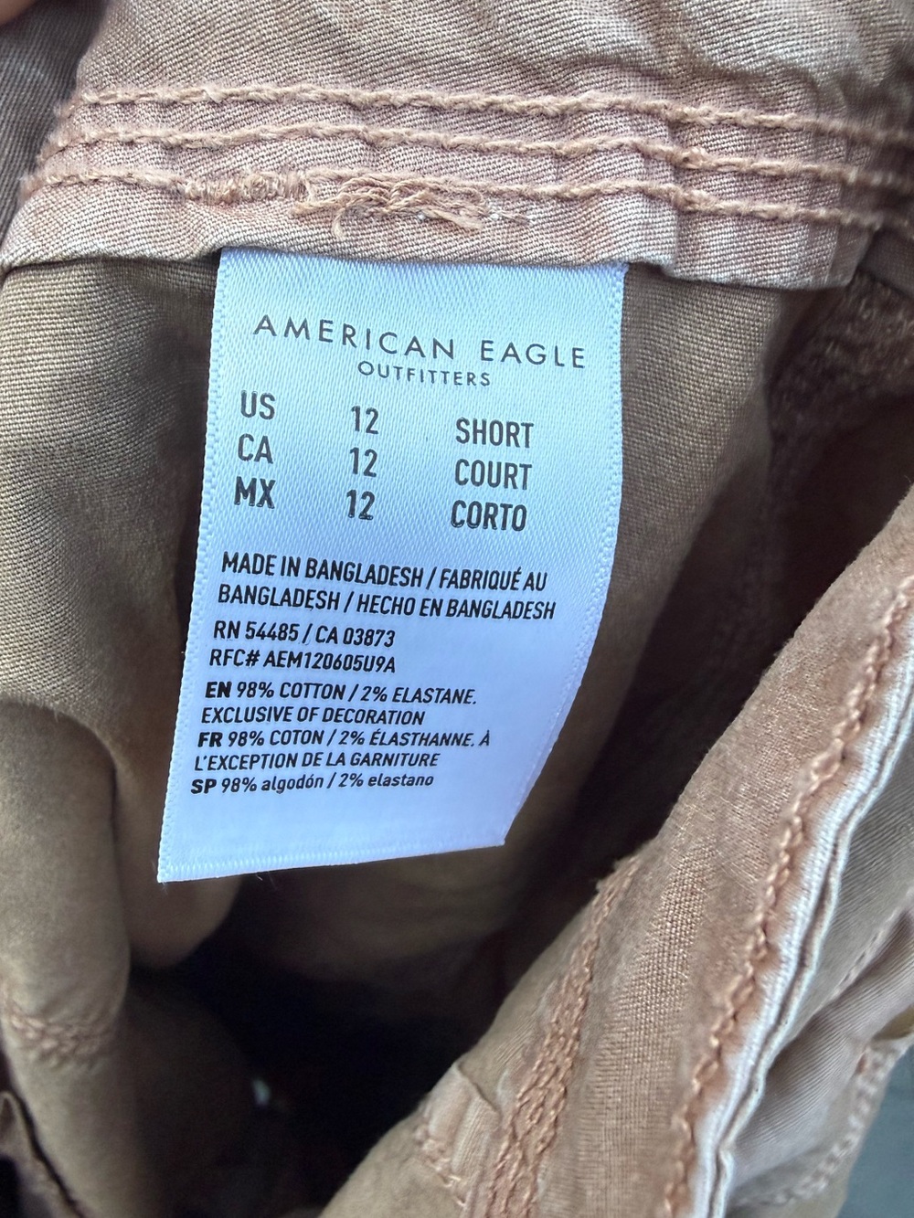 American Eagle Outfitters Brown Tan Cargo Pants with Elastic Hem - Picture 6 of 7